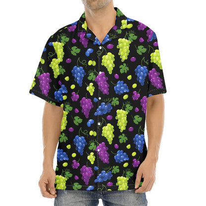 Colorful Grapes Pattern Print Aloha Shirt