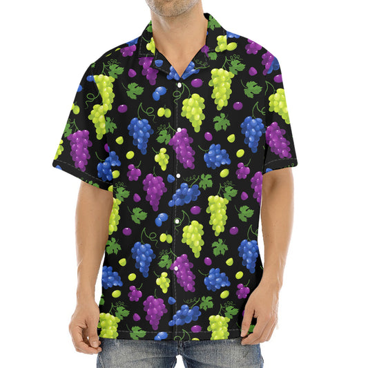 Colorful Grapes Pattern Print Aloha Shirt