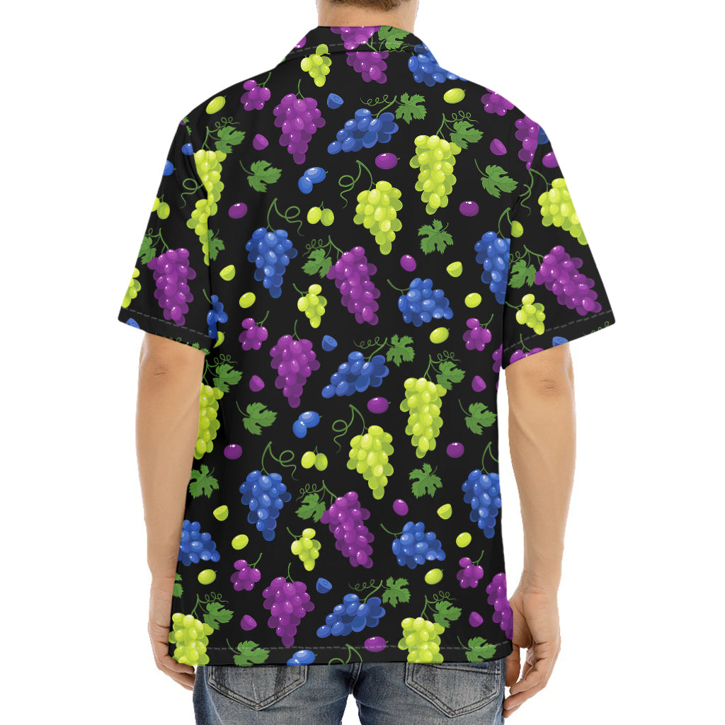 Colorful Grapes Pattern Print Aloha Shirt
