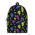 Colorful Grapes Pattern Print School Backpack