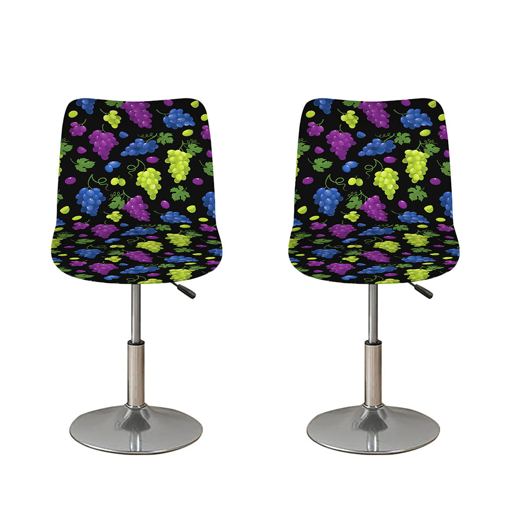Colorful Grapes Pattern Print Bar Stool Covers