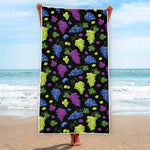Colorful Grapes Pattern Print Beach Towel