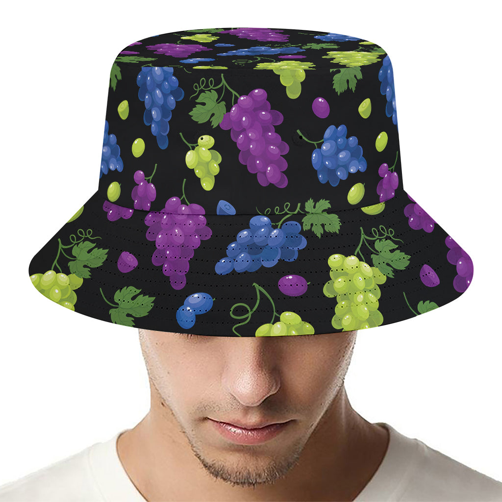 Colorful Grapes Pattern Print Bucket Hat