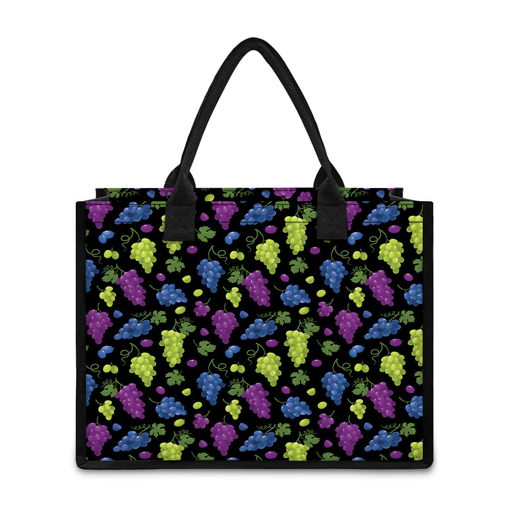 Colorful Grapes Pattern Print Canvas Tote Bag