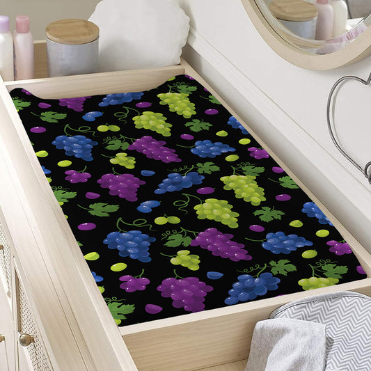 Colorful Grapes Pattern Print Changing Pad Cover