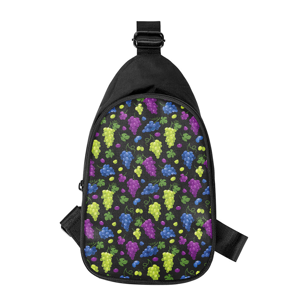 Colorful Grapes Pattern Print Chest Bag