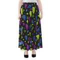Colorful Grapes Pattern Print Chiffon Maxi Skirt