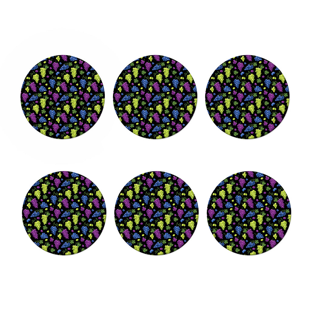 Colorful Grapes Pattern Print Coaster Set
