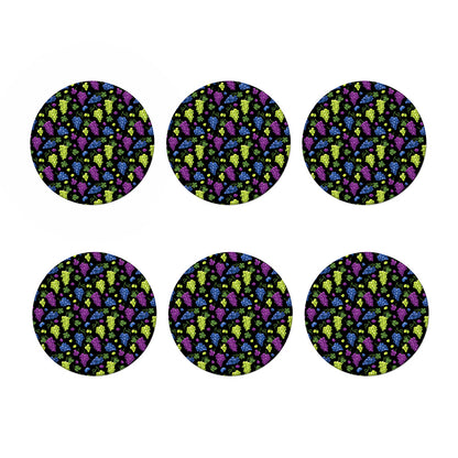 Colorful Grapes Pattern Print Coaster Set