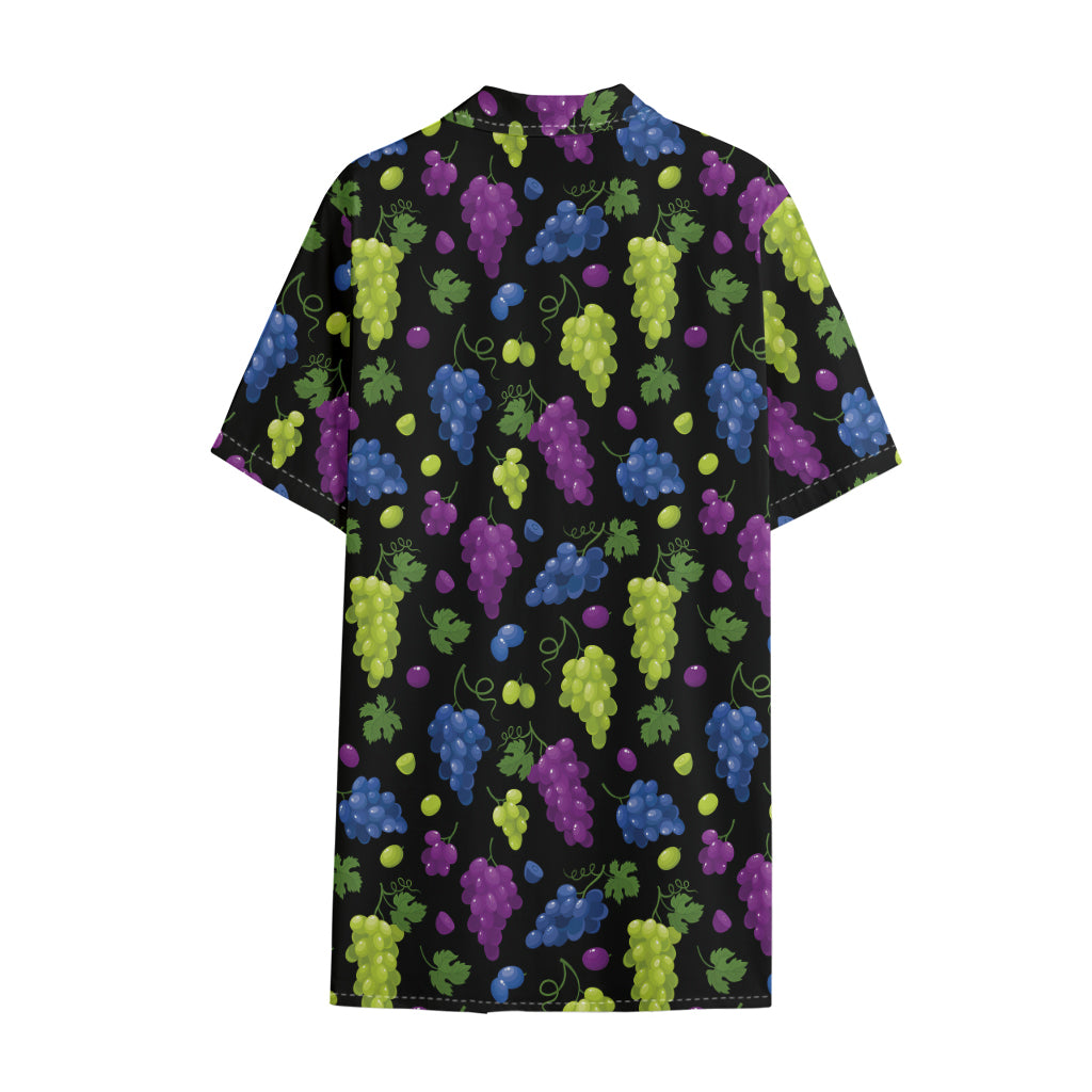 Colorful Grapes Pattern Print Cotton Hawaiian Shirt