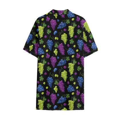 Colorful Grapes Pattern Print Cotton Hawaiian Shirt