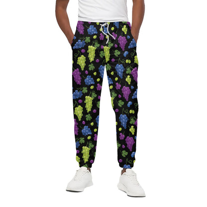 Colorful Grapes Pattern Print Cotton Pants