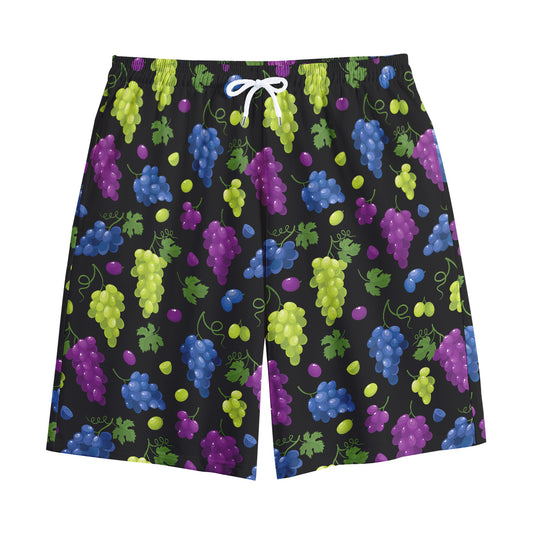 Colorful Grapes Pattern Print Cotton Shorts