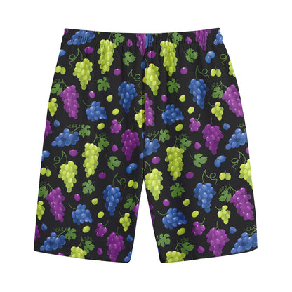 Colorful Grapes Pattern Print Cotton Shorts