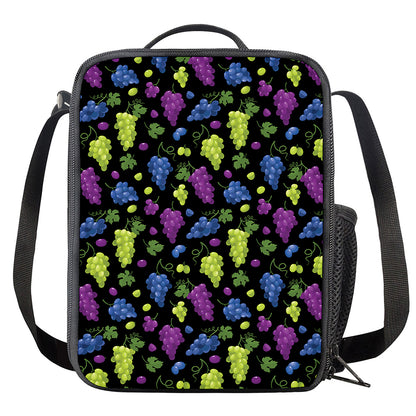 Colorful Grapes Pattern Print Crossbody Lunch Bag