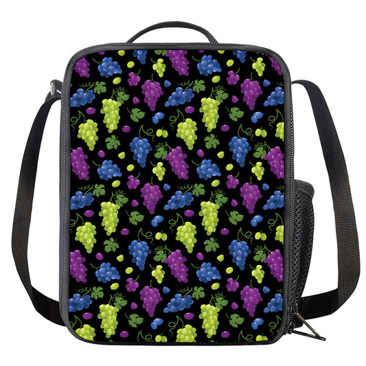 Colorful Grapes Pattern Print Crossbody Lunch Bag