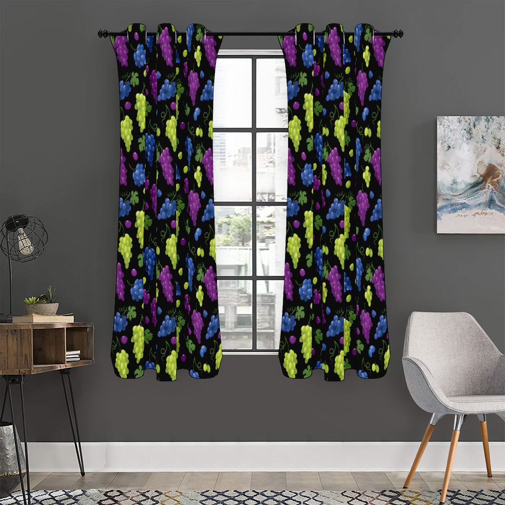 Colorful Grapes Pattern Print Curtain