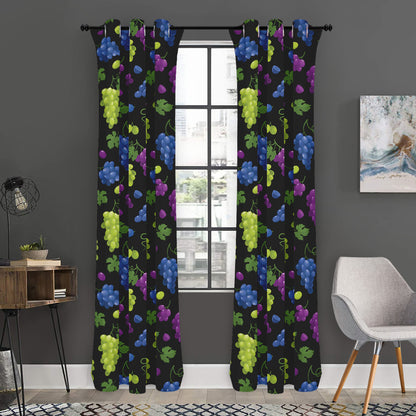 Colorful Grapes Pattern Print Curtain
