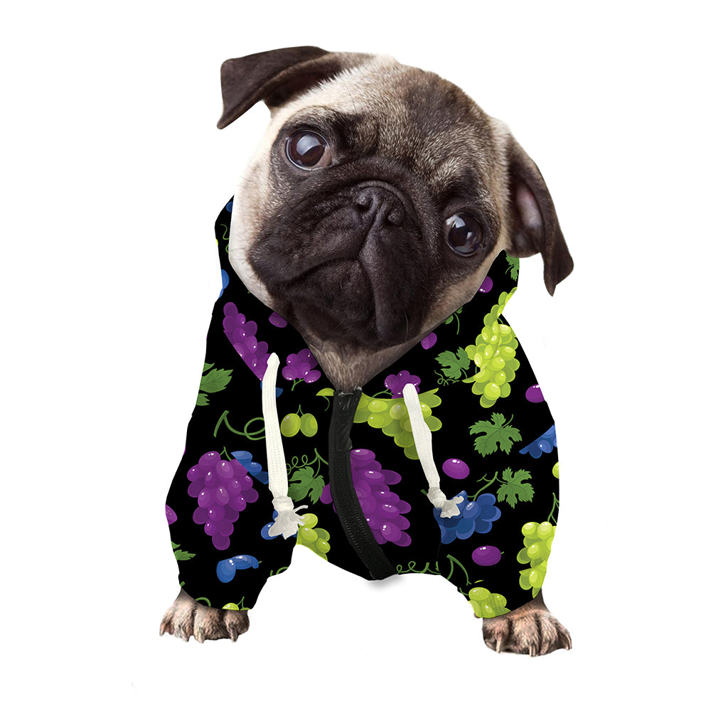 Colorful Grapes Pattern Print Dog Zip Up Hoodie