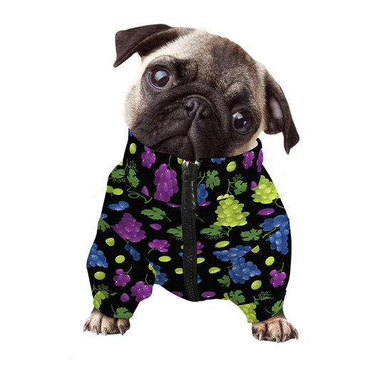 Colorful Grapes Pattern Print Dog Zip Up Jacket