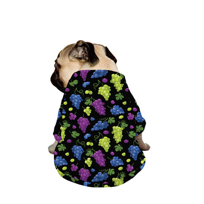 Colorful Grapes Pattern Print Dog Zip Up Jacket