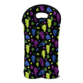 Colorful Grapes Pattern Print Double Neoprene Wine Tote