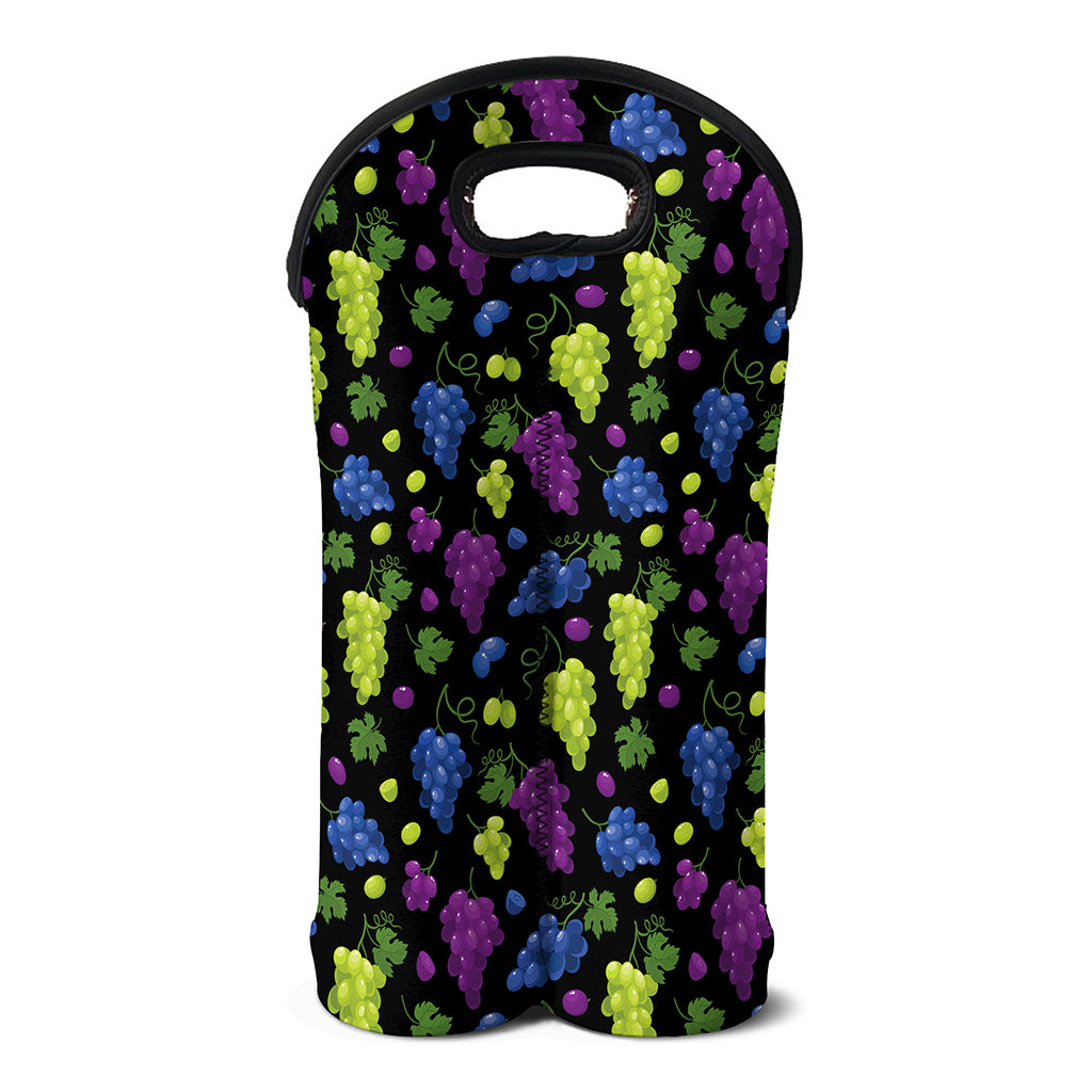 Colorful Grapes Pattern Print Double Neoprene Wine Tote