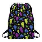 Colorful Grapes Pattern Print Drawstring Backpack