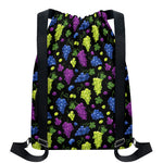 Colorful Grapes Pattern Print Drawstring Backpack