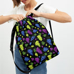 Colorful Grapes Pattern Print Drawstring Backpack