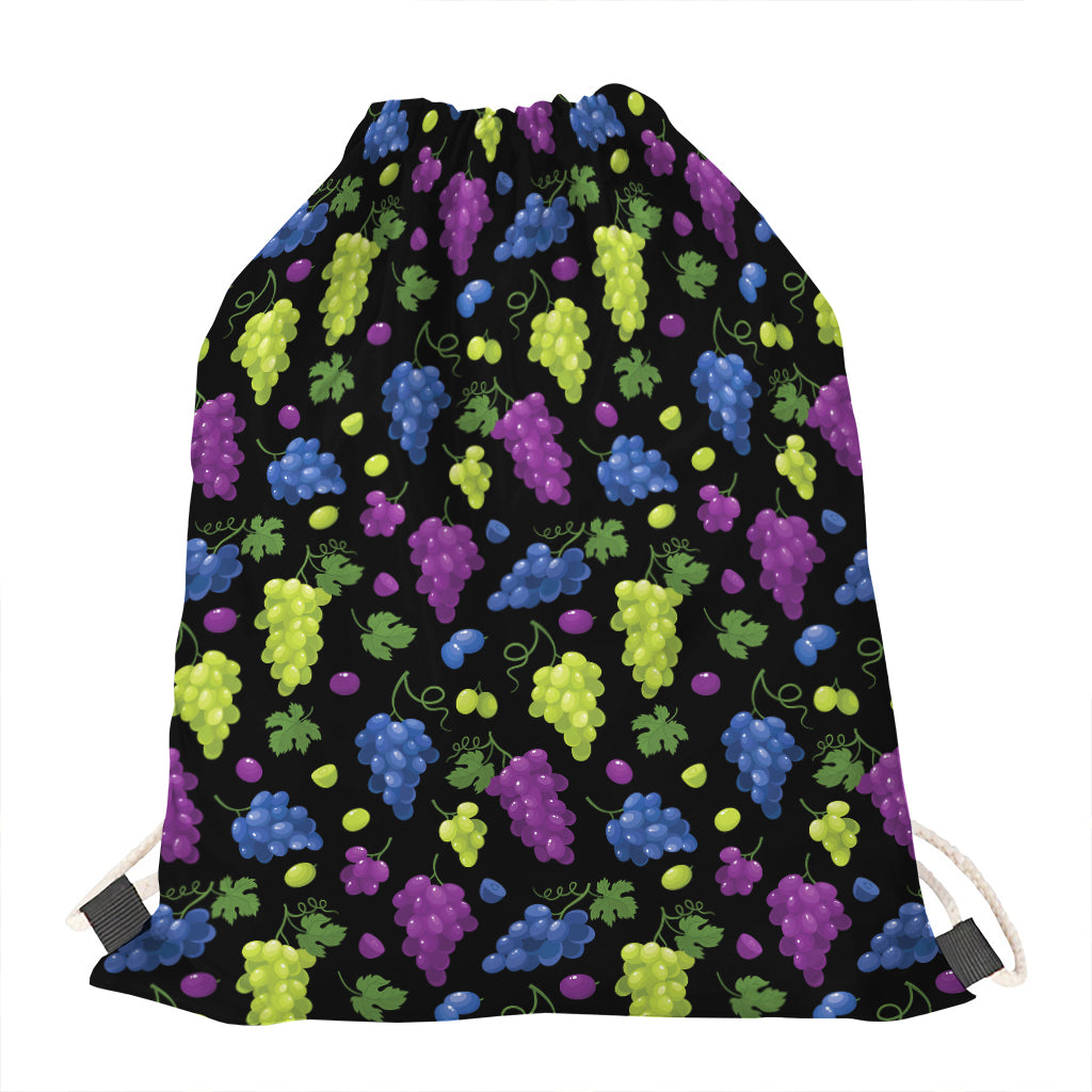 Colorful Grapes Pattern Print Drawstring Bag