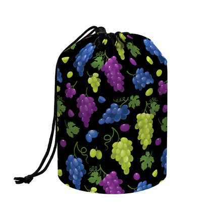 Colorful Grapes Pattern Print Drawstring Makeup Bag