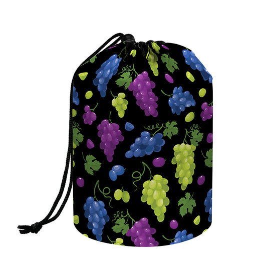 Colorful Grapes Pattern Print Drawstring Makeup Bag