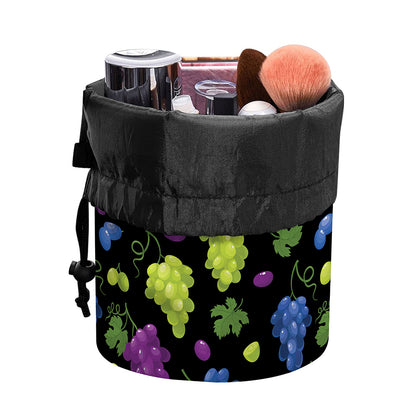 Colorful Grapes Pattern Print Drawstring Makeup Bag