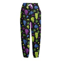 Colorful Grapes Pattern Print Fleece Lined Knit Pants