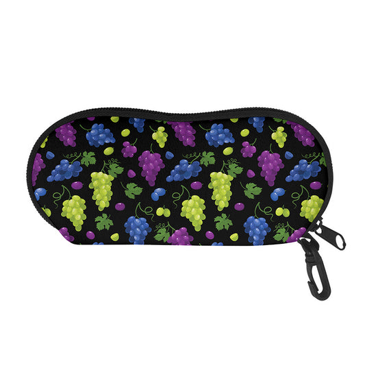 Colorful Grapes Pattern Print Glasses Case