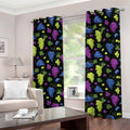 Colorful Grapes Pattern Print Grommet Curtains