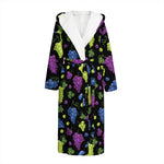 Colorful Grapes Pattern Print Hooded Bathrobe