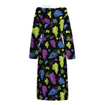 Colorful Grapes Pattern Print Hooded Bathrobe