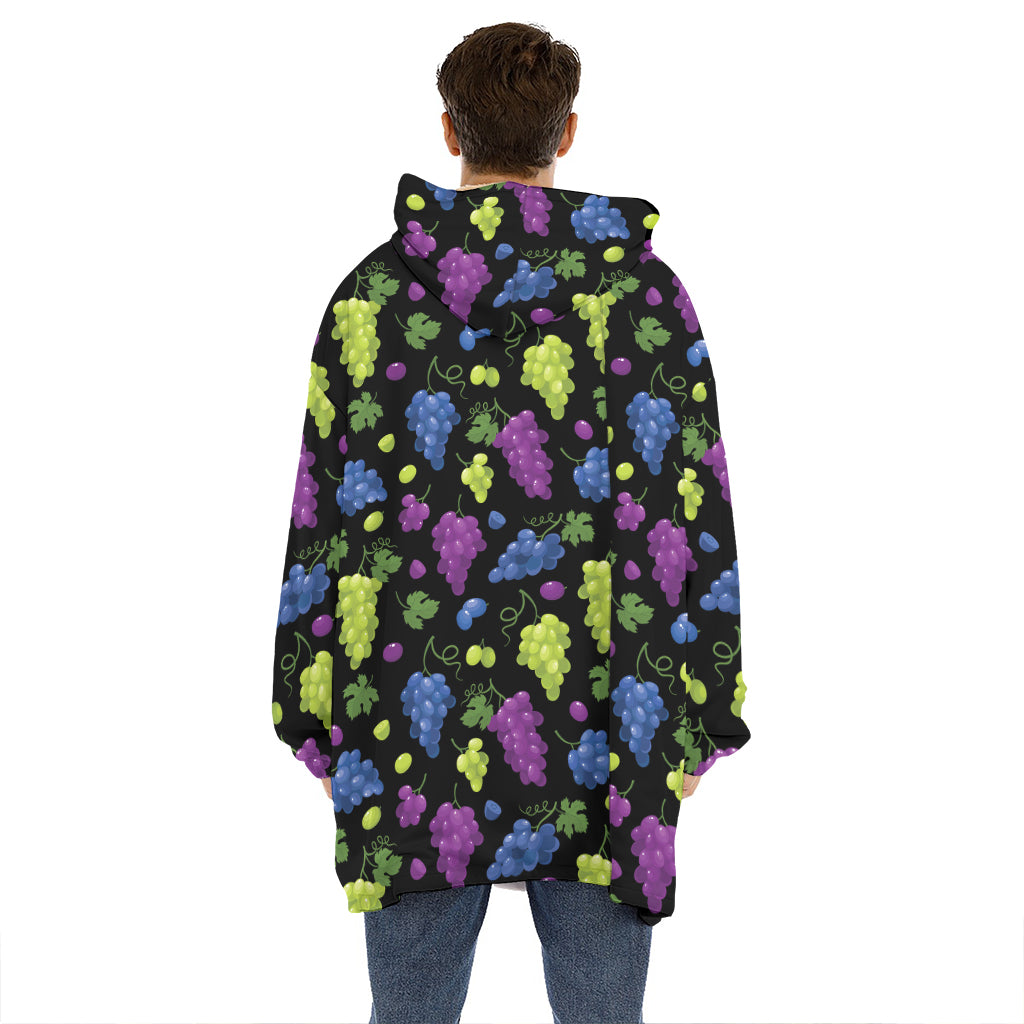 Colorful Grapes Pattern Print Hoodie Blanket