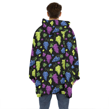 Colorful Grapes Pattern Print Hoodie Blanket