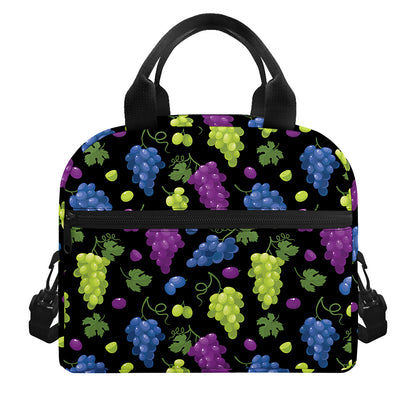Colorful Grapes Pattern Print Insulated Lunch Bag