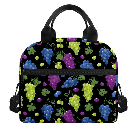 Colorful Grapes Pattern Print Insulated Lunch Bag