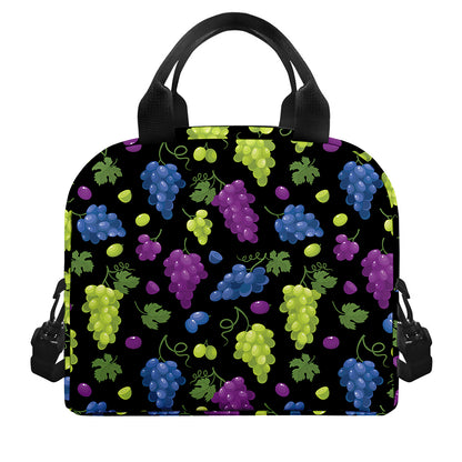 Colorful Grapes Pattern Print Insulated Lunch Bag