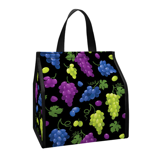 Colorful Grapes Pattern Print Insulated Lunch Tote