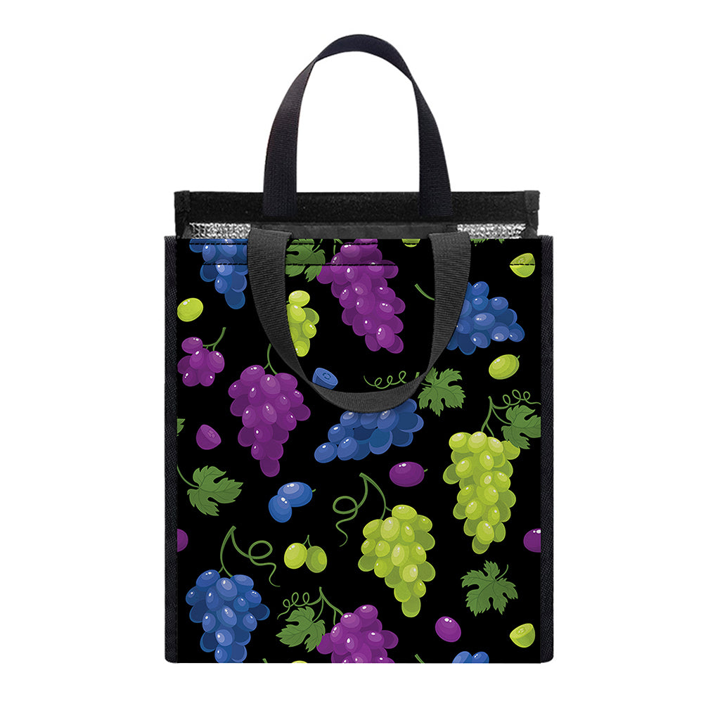 Colorful Grapes Pattern Print Insulated Lunch Tote