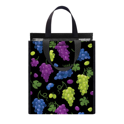 Colorful Grapes Pattern Print Insulated Lunch Tote