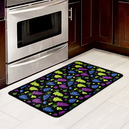 Colorful Grapes Pattern Print Kitchen Mat