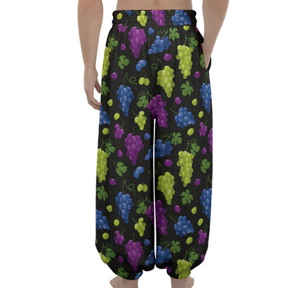 Colorful Grapes Pattern Print Lantern Pants