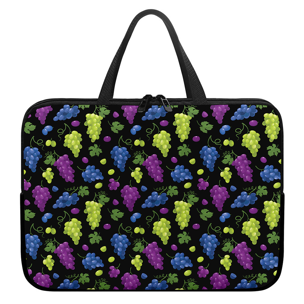 Colorful Grapes Pattern Print Laptop Sleeve With Handle